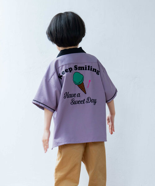 and D. petit main(アンドディープティマイン)の「【サーティワン アイスクリーム】刺しゅうロゴシャツ(シャツ/ブラウス・キッズ・パープル/ベージュ・120cm/110cm/100cm)」の12枚目の写真