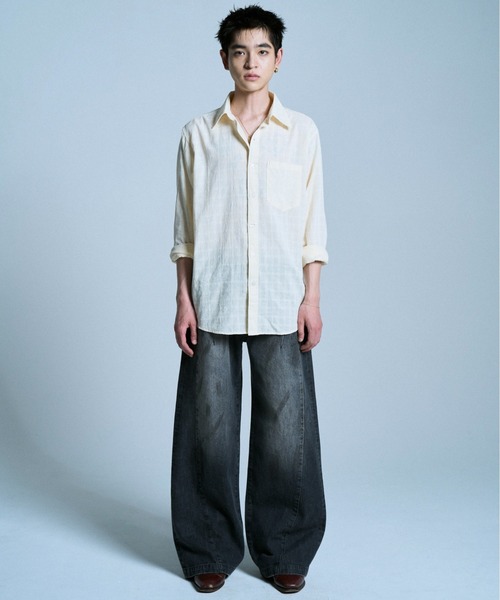 SIDE SEAM SEMI-FLARE SLUB JEANS / サイドシームセミフレアスラブ