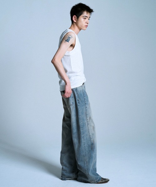 [タグ付き] camphor wood サイドシームセミフレアスラブデニム SIDE SEAM SEMI-FLARE SLUB JEANS / サイドシームセミフレアスラブ