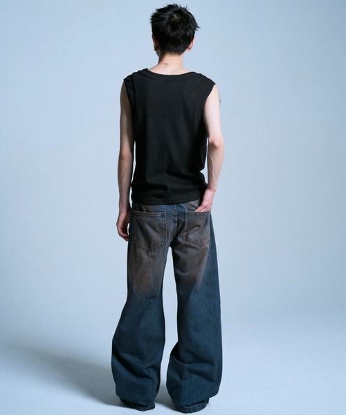 SIDE SEAM SEMI-FLARE SLUB JEANS / サイドシームセミフレアスラブ [タグ付き] camphor wood サイドシームセミフレアスラブデニム