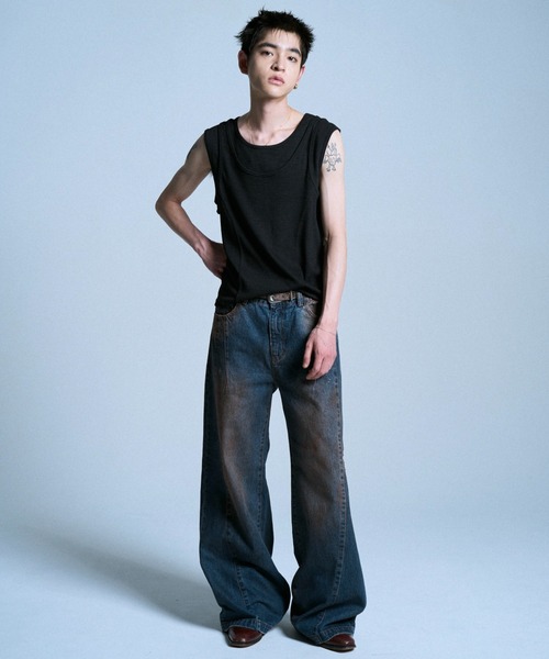 [タグ付き] camphor wood サイドシームセミフレアスラブデニム SIDE SEAM SEMI-FLARE SLUB JEANS / サイドシームセミフレアスラブ