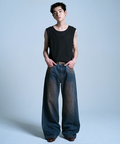[タグ付き] camphor wood サイドシームセミフレアスラブデニム SIDE SEAM SEMI-FLARE SLUB JEANS / サイドシームセミフレアスラブ