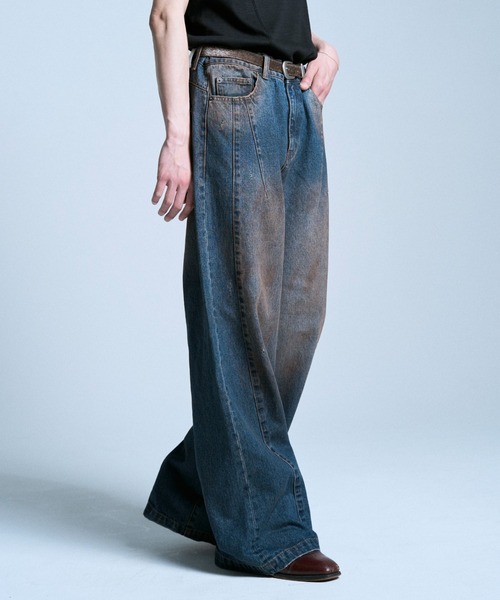 CAMPHOR WOOD(カンファーウッド)の「SIDE SEAM SEMI-FLARE SLUB JEANS / サイドシームセミフレアスラブデニム(デニムパンツ・メンズ・インディゴブルー/ライトブルー/ブラック・LARGE/MEDIUM/SMALL)」の21枚目の写真