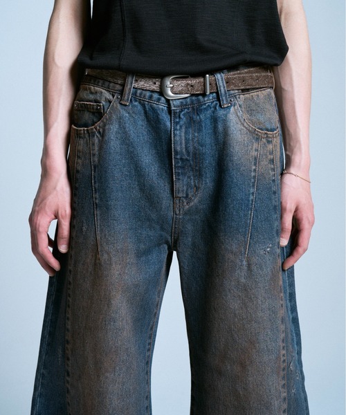 CAMPHOR WOOD(カンファーウッド)の「SIDE SEAM SEMI-FLARE SLUB JEANS / サイドシームセミフレアスラブデニム(デニムパンツ・メンズ・インディゴブルー/ライトブルー/ブラック・LARGE/MEDIUM/SMALL)」の22枚目の写真