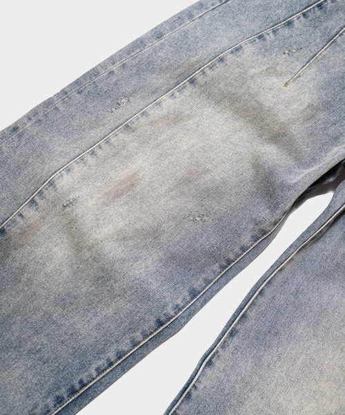 CAMPHOR WOOD(カンファーウッド)の「SIDE SEAM SEMI-FLARE SLUB JEANS / サイドシームセミフレアスラブデニム(デニムパンツ・メンズ・インディゴブルー/ライトブルー/ブラック・LARGE/MEDIUM/SMALL)」の10枚目の写真