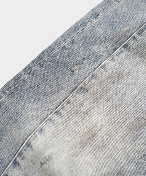 CAMPHOR WOOD(カンファーウッド)の「SIDE SEAM SEMI-FLARE SLUB JEANS / サイドシームセミフレアスラブデニム(デニムパンツ・メンズ・インディゴブルー/ライトブルー/ブラック・LARGE/MEDIUM/SMALL)」の13枚目の写真