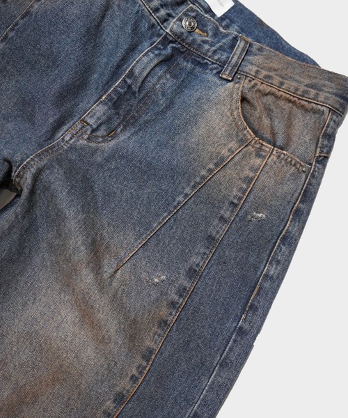 SIDE SEAM SEMI-FLARE SLUB JEANS / サイドシームセミフレアスラブ