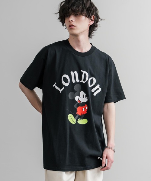 HUF(ハフ)の「HUF ハフ オーバーサイズミッキーマウスワールドワイドプリント半袖Tシャツ(Tシャツ/カットソー・メンズ・ブラック系/ブラック系1/ブラック・XL/M/L)」の11枚目の写真