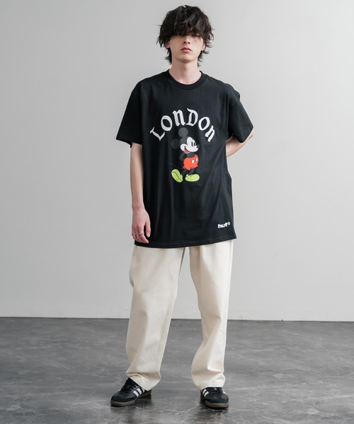 HUF(ハフ)の「HUF ハフ オーバーサイズミッキーマウスワールドワイドプリント半袖Tシャツ(Tシャツ/カットソー・メンズ・ブラック系/ブラック系1/ブラック・XL/M/L)」の14枚目の写真