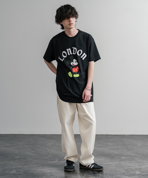 HUF(ハフ)の「HUF ハフ オーバーサイズミッキーマウスワールドワイドプリント半袖Tシャツ(Tシャツ/カットソー・メンズ・ブラック系/ブラック系1/ブラック・XL/M/L)」の15枚目の写真