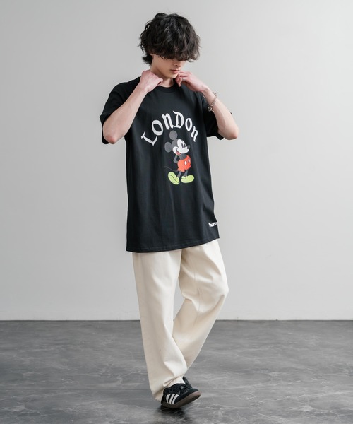 HUF(ハフ)の「HUF ハフ オーバーサイズミッキーマウスワールドワイドプリント半袖Tシャツ(Tシャツ/カットソー・メンズ・ブラック系/ブラック系1/ブラック・XL/M/L)」の16枚目の写真