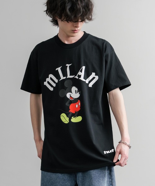 HUF(ハフ)の「HUF ハフ オーバーサイズミッキーマウスワールドワイドプリント半袖Tシャツ(Tシャツ/カットソー・メンズ・ブラック系/ブラック系1/ブラック・XL/M/L)」の17枚目の写真
