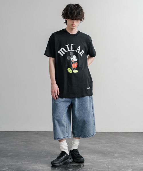 HUF(ハフ)の「HUF ハフ オーバーサイズミッキーマウスワールドワイドプリント半袖Tシャツ(Tシャツ/カットソー・メンズ・ブラック系/ブラック系1/ブラック・XL/M/L)」の21枚目の写真