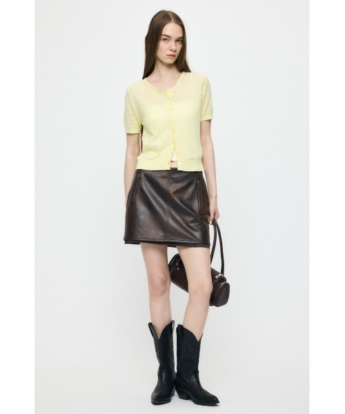 MOUSSY(マウジー)の「AGED F/LEATHER ミニスカート(スカート・レディース・ブラック/ブラウン・1/2)」の5枚目の写真