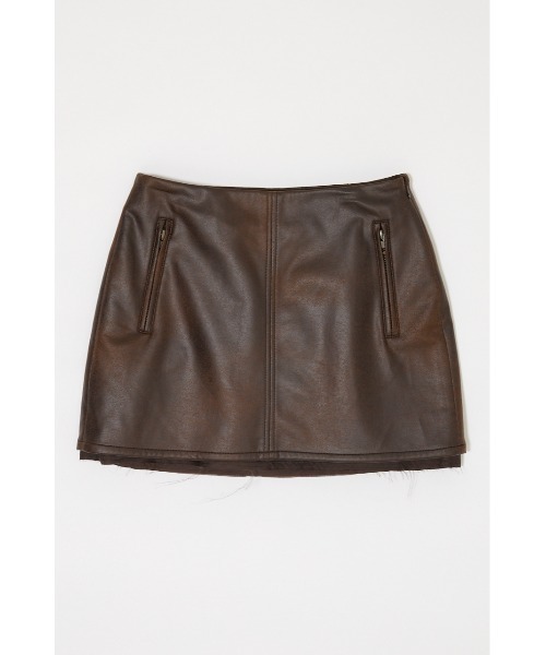 MOUSSY(マウジー)の「AGED F/LEATHER ミニスカート(スカート・レディース・ブラック/ブラウン・1/2)」の11枚目の写真