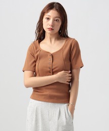 BAYFLOW | コンパクトリブヘンリー半袖Tシャツ(Tシャツ/カットソー)
