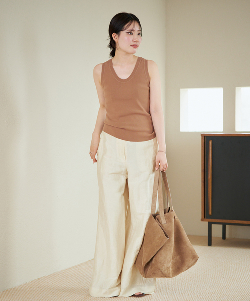 plage（プラージュ）の「Linen Mix Wide パンツ（その他パンツ・レディース・ブラウン/アイボリー/ブラック・38/36/34）」の16枚目の写真