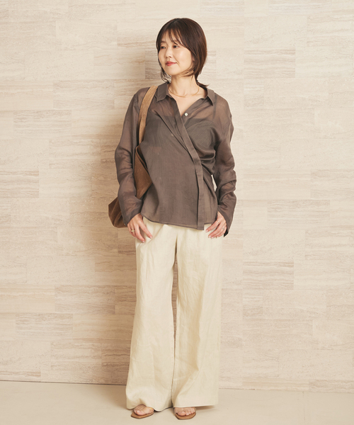 plage（プラージュ）の「Linen Mix Wide パンツ（その他パンツ・レディース・ブラウン/アイボリー/ブラック・38/36/34）」の18枚目の写真