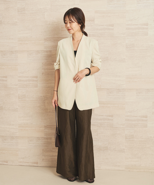 plage（プラージュ）の「Linen Mix Wide パンツ（その他パンツ・レディース・ブラウン/アイボリー/ブラック・38/36/34）」の19枚目の写真