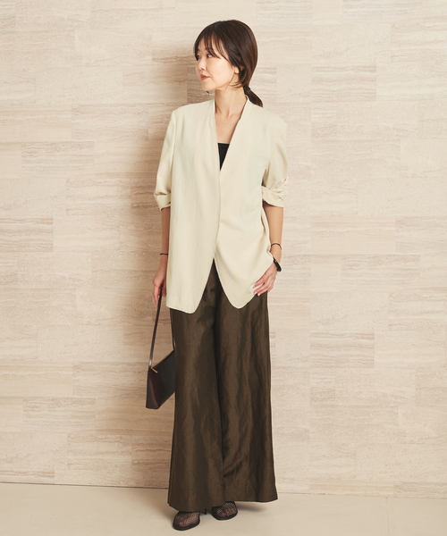 plage（プラージュ）の「Linen Mix Wide パンツ（その他パンツ・レディース・ブラウン/アイボリー/ブラック・38/36/34）」の5枚目の写真