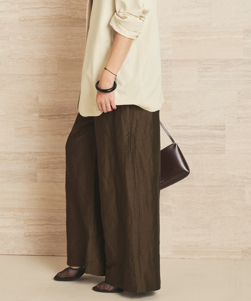 plage（プラージュ）の「Linen Mix Wide パンツ（その他パンツ・レディース・ブラウン/アイボリー/ブラック・38/36/34）」の8枚目の写真
