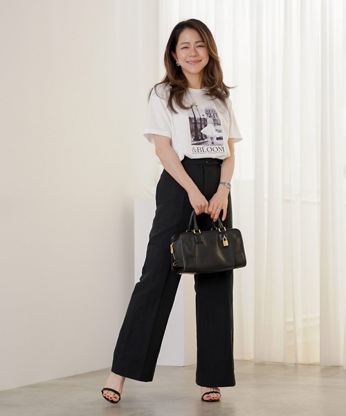 &BLOOM（アンドブルーム）の「リネン混 ハイウエスト ワイドパンツ ＆BLOOM（アンドブルーム）（その他パンツ・レディース・ブラック/グレイッシュベージュ・L/M）」の17枚目の写真
