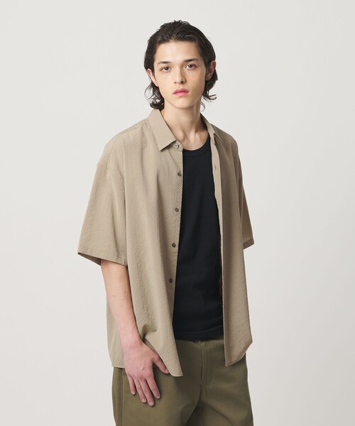 MONKEY TIME(モンキータイム)の「シアー グリッド シャツ(シャツ/ブラウス・メンズ・ブラック/ベージュ・S/M/L/XL)」の5枚目の写真