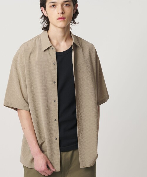 MONKEY TIME(モンキータイム)の「シアー グリッド シャツ(シャツ/ブラウス・メンズ・ブラック/ベージュ・S/M/L/XL)」の7枚目の写真