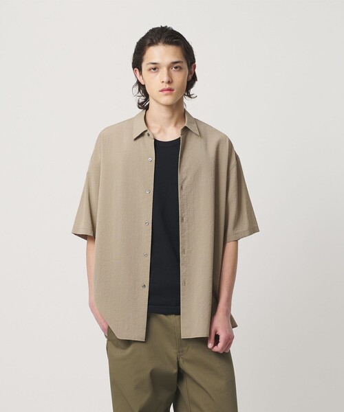 MONKEY TIME(モンキータイム)の「シアー グリッド シャツ(シャツ/ブラウス・メンズ・ブラック/ベージュ・S/M/L/XL)」の3枚目の写真