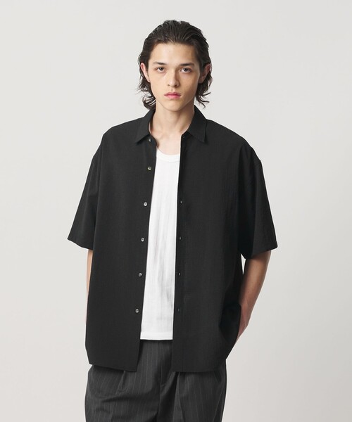 MONKEY TIME(モンキータイム)の「シアー グリッド シャツ(シャツ/ブラウス・メンズ・ブラック/ベージュ・S/M/L/XL)」の4枚目の写真