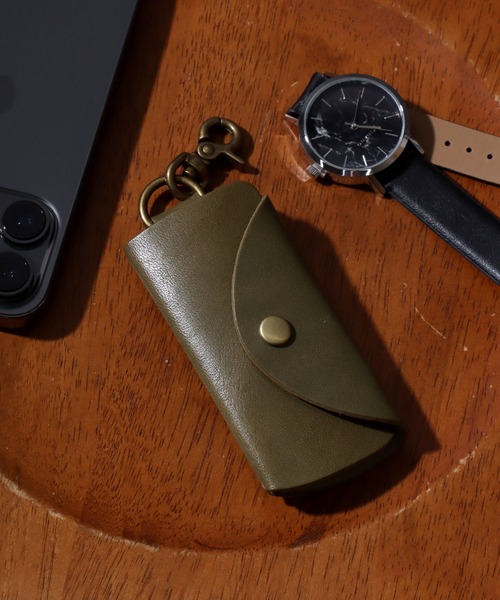 ANPAS（アンパス）の「Made in Japan Tochigi Leather Mini Key Case / 日本製 栃木レザー 本革ミニキーケース プレゼント ギフト メンズ レディース ユニセックス 革小物 国産（キーケース/キーアクセサリー・メンズ・ダークブラウン/グリーン/ブラック/ネイビー/ブラウン/レッド・FREE）」の4枚目の写真