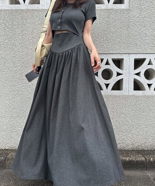 WILLFULLY(ウィルフリー)の「healthy cut out waist snap button OP(ワンピース・レディース・チャコール/ブラック/オリーブ・FREE)」の20枚目の写真