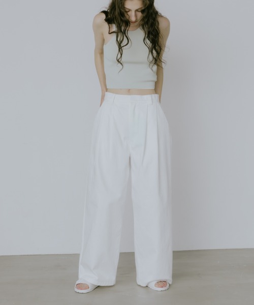 lit(リット)の「Twill Wide Pants(その他パンツ・レディース・ネイビー/オフホワイト/ブラック・38/36)」の1枚目の写真