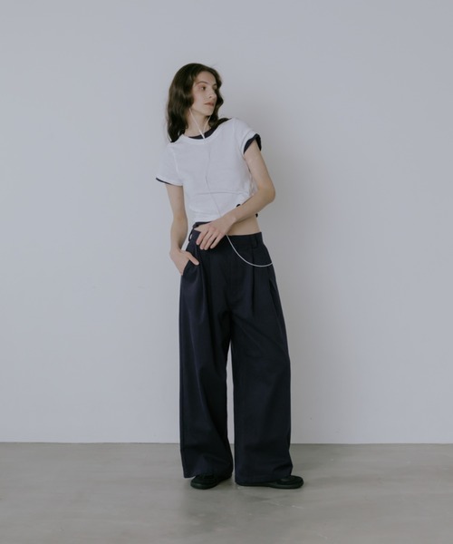 lit(リット)の「Twill Wide Pants(その他パンツ・レディース・ネイビー/オフホワイト/ブラック・38/36)」の6枚目の写真