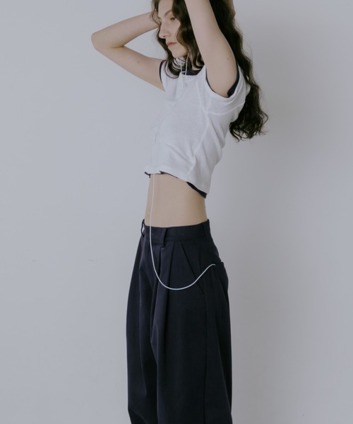 lit(リット)の「Twill Wide Pants(その他パンツ・レディース・ネイビー/オフホワイト/ブラック・38/36)」の10枚目の写真