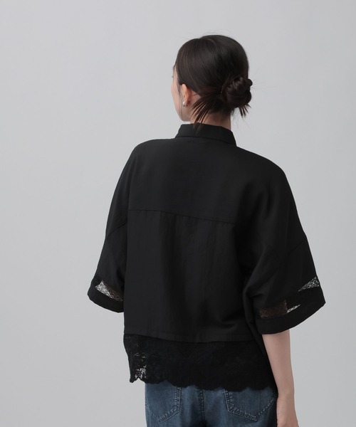 LEPSIM(レプシィム)の「レース切り替えポンチョ5分袖シャツ 805512(シャツ/ブラウス・レディース・キャメル/ブラック/オフホワイト/アイボリー・FREE)」の17枚目の写真