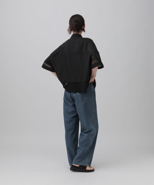 LEPSIM(レプシィム)の「レース切り替えポンチョ5分袖シャツ 805512(シャツ/ブラウス・レディース・キャメル/ブラック/オフホワイト/アイボリー・FREE)」の19枚目の写真