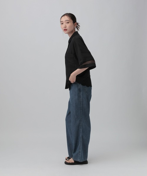 LEPSIM(レプシィム)の「レース切り替えポンチョ5分袖シャツ 805512(シャツ/ブラウス・レディース・キャメル/ブラック/オフホワイト/アイボリー・FREE)」の20枚目の写真