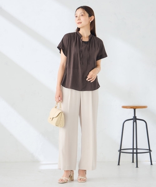 a.v.v(アーヴェヴェ)の「シアースキッパーブラウス(シャツ/ブラウス・レディース・ブラウン/ブラック/ブルー・38/40)」の9枚目の写真