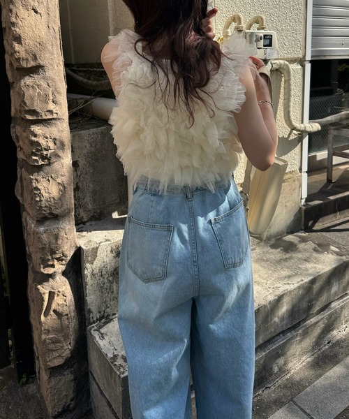 WILLFULLY(ウィルフリー)の「random gather tulle vest sheer blouse SET(シャツ/ブラウス・レディース・ブラック/アイボリー/ブルー系その他/ピンク系その他・FREE)」の10枚目の写真