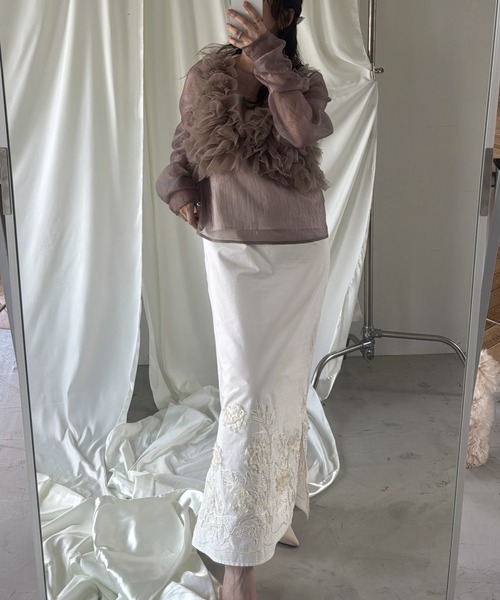 WILLFULLY(ウィルフリー)の「random gather tulle vest sheer blouse SET(シャツ/ブラウス・レディース・ブラック/アイボリー/ブルー系その他/ピンク系その他・FREE)」の22枚目の写真