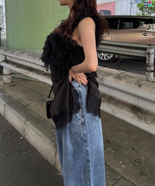 WILLFULLY(ウィルフリー)の「random gather tulle vest sheer blouse SET(シャツ/ブラウス・レディース・ブラック/アイボリー/ブルー系その他/ピンク系その他・FREE)」の12枚目の写真
