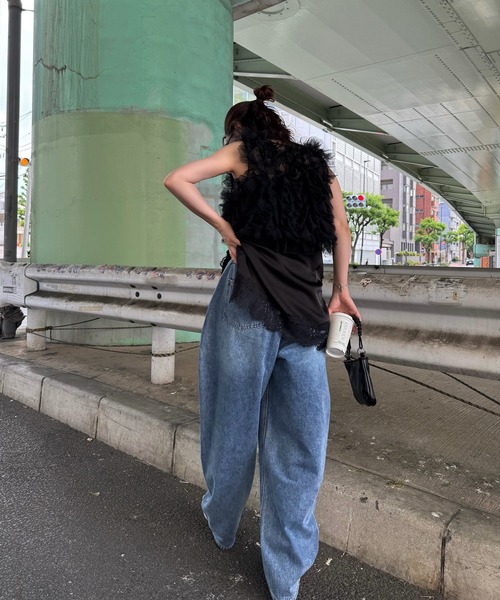 WILLFULLY(ウィルフリー)の「random gather tulle vest sheer blouse SET(シャツ/ブラウス・レディース・ブラック/アイボリー/ブルー系その他/ピンク系その他・FREE)」の5枚目の写真