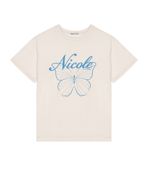 NICK&NICOLE（ニックアンドニコール）の「NICOLE BUTTERFLY SLEEVE TOP_BEIGE BLUE（Tシャツ/カットソー・レディース・その他・MEDIUM/LARGE）」の4枚目の写真