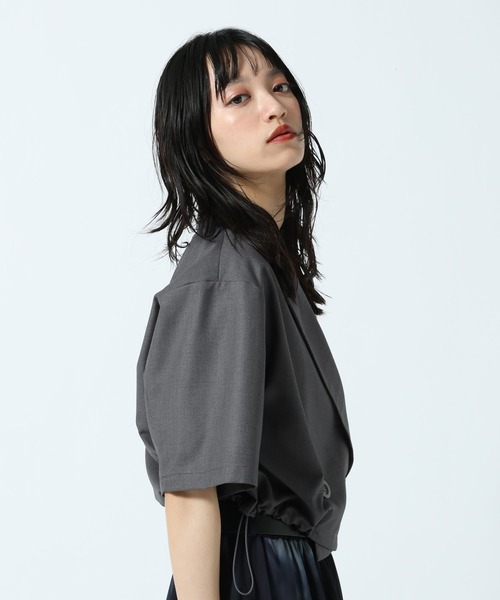 PAGEBOY(ページボーイ)の「【セットアップ対応】ドロストショートジャケット(テーラードジャケット・レディース・グレー/ブラック・FREE)」の15枚目の写真