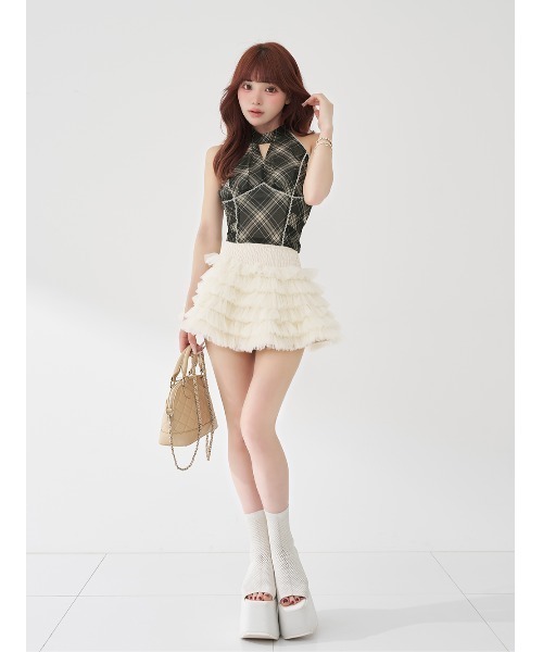 Darich(ダーリッチ)の「バイアスチェックレースアメスリトップス(その他トップス・レディース・アイボリー/モカ/ブラック・FREE)」の5枚目の写真