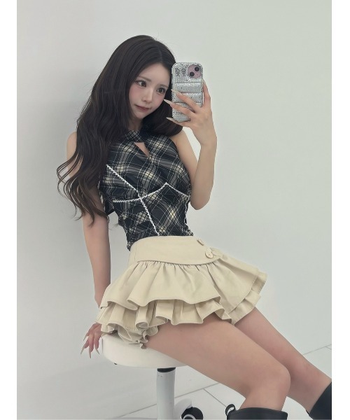 Darich(ダーリッチ)の「バイアスチェックレースアメスリトップス(その他トップス・レディース・アイボリー/モカ/ブラック・FREE)」の17枚目の写真