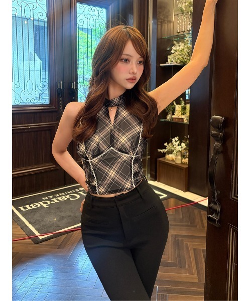 Darich(ダーリッチ)の「バイアスチェックレースアメスリトップス(その他トップス・レディース・アイボリー/モカ/ブラック・FREE)」の19枚目の写真