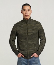 3D Biker Full Zip Knit/デザイン編みバイカーフルジップニットセーター