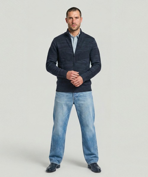 G-STAR(ジースター)の「3D Biker Full Zip Knit/デザイン編みバイカーフルジップニットセーター(ニット/セーター・メンズ・グリーン系その他/ブルー系その他・MEDIUM/X-SMALL/X-LARGE/LARGE/SMALL)」の10枚目の写真